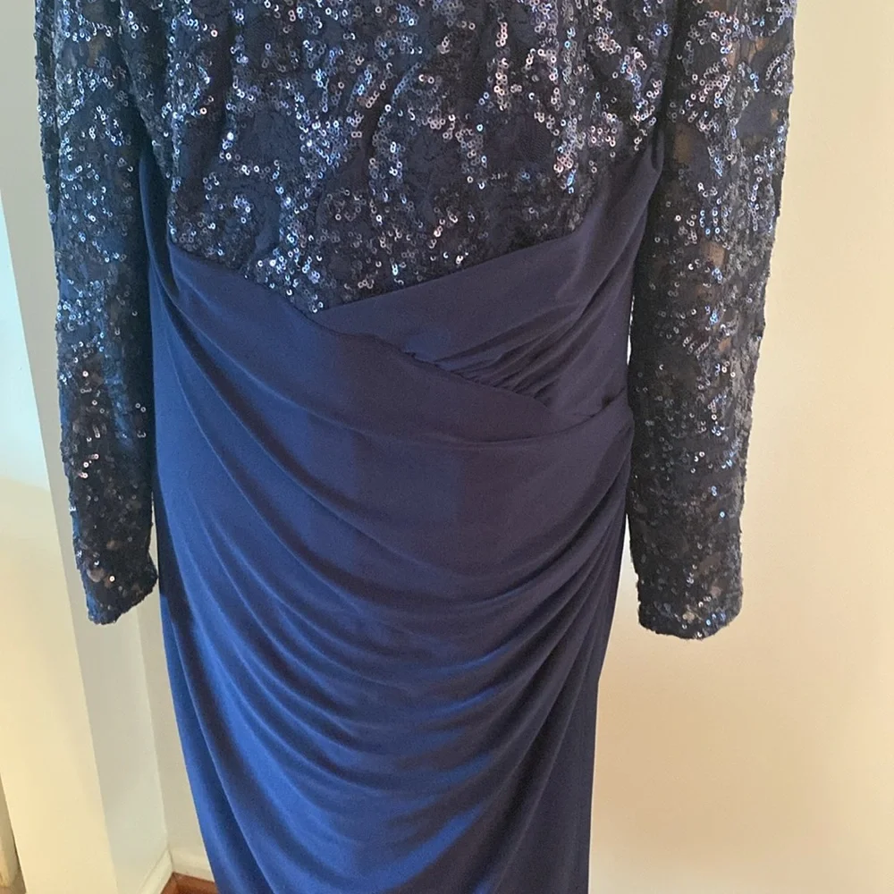 Ralph Lauren size 16 dark blue sequin dress - Picture 3 of 12